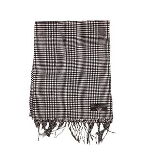 D&Y Softer‎ Than Cashmere Scarf Black White Houndstooth 64x12 inch NEW